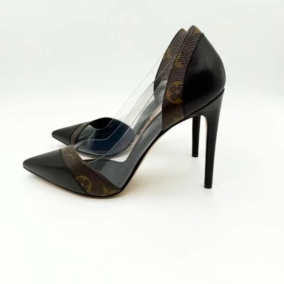 Louis Vuitton LV Monogram Call Back Heels Pumps EU 39.5 US 9.5 - Picture 6 of 12